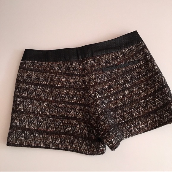 Trina Turk Tweed and Black Leather Shorts - Picture 4 of 15
